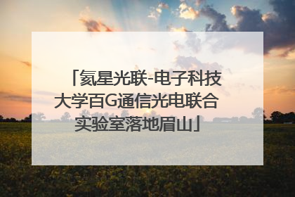 氦星光联-电子科技大学百G通信光电联合实验室落地眉山