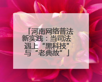 河南网络普法新实践：当司法遇上“黑科技”与“老典故”