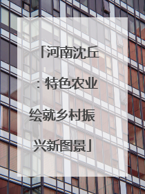 河南沈丘：特色农业绘就乡村振兴新图景