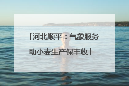 河北顺平：气象服务助小麦生产保丰收