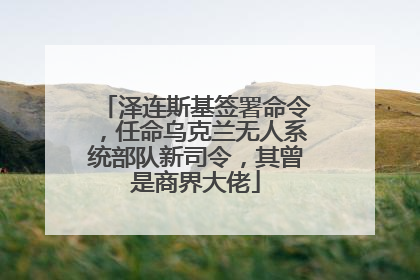 泽连斯基签署命令，任命乌克兰无人系统部队新司令，其曾是商界大佬