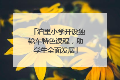 泊里小学开设独轮车特色课程，助学生全面发展