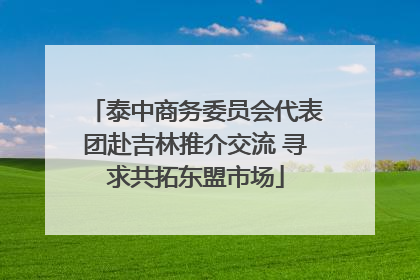 泰中商务委员会代表团赴吉林推介交流 寻求共拓东盟市场