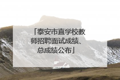 泰安市直学校教师招聘面试成绩、总成绩公布