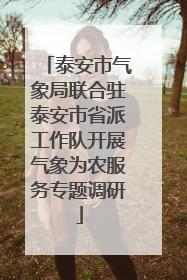 泰安市气象局联合驻泰安市省派工作队开展气象为农服务专题调研