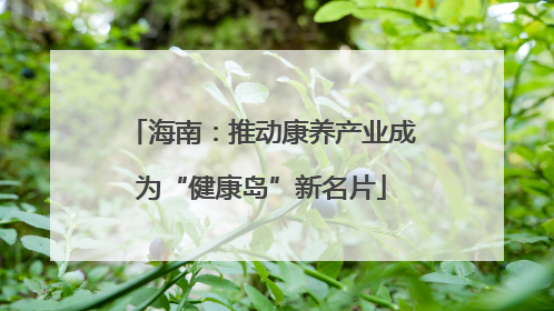 海南：推动康养产业成为“健康岛”新名片