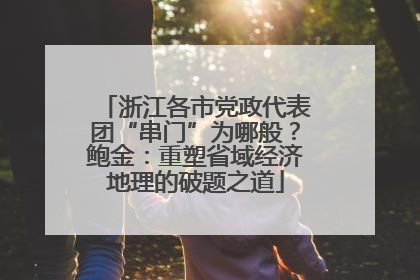 浙江各市党政代表团“串门”为哪般？鲍金：重塑省域经济地理的破题之道