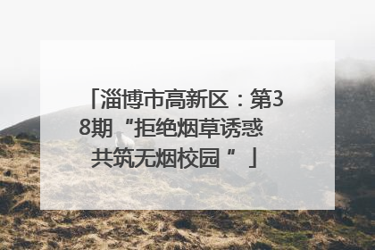 淄博市高新区：第38期“拒绝烟草诱惑 共筑无烟校园 ”