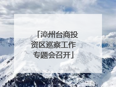 漳州台商投资区巡察工作专题会召开