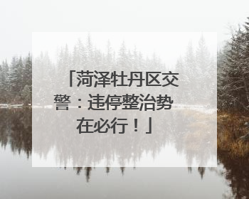 菏泽牡丹区交警：违停整治势在必行！