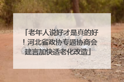 老年人说好才是真的好！河北省政协专题协商会建言加快适老化改造
