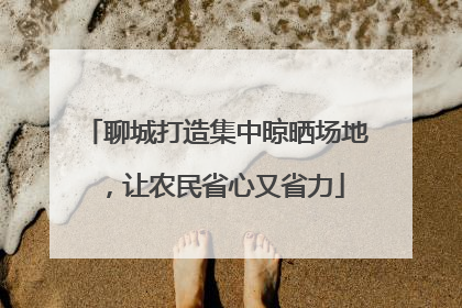 聊城打造集中晾晒场地，让农民省心又省力