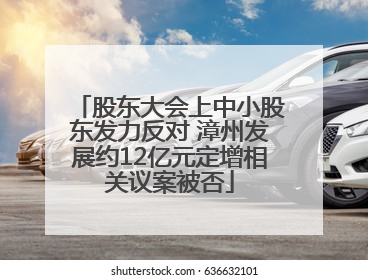 股东大会上中小股东发力反对 漳州发展约12亿元定增相关议案被否