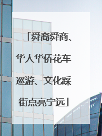 舜裔舜商、华人华侨花车巡游、文化踩街点亮宁远