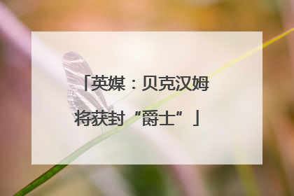 英媒：贝克汉姆将获封“爵士”