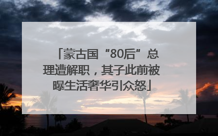 蒙古国“80后”总理遭解职，其子此前被曝生活奢华引众怒