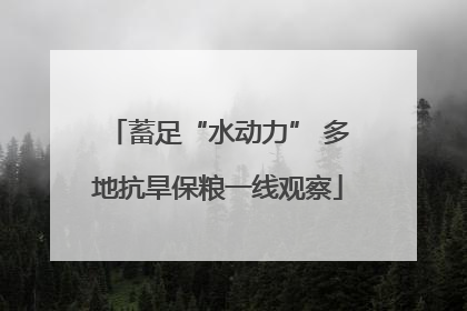 蓄足“水动力” 多地抗旱保粮一线观察