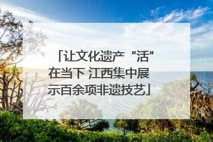 让文化遗产“活”在当下 江西集中展示百余项非遗技艺
