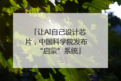 让AI自己设计芯片，中国科学院发布“启蒙”系统
