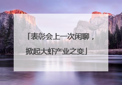 表彰会上一次闲聊，掀起大虾产业之变