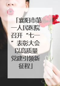 襄阳市第一人民医院召开“七一”表彰大会 以高质量党建引领新征程