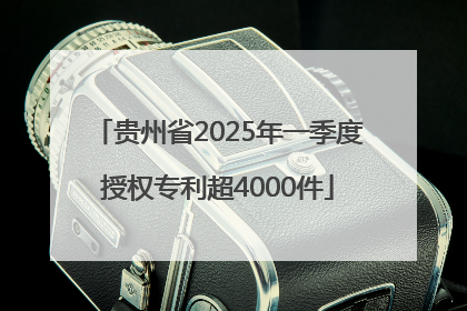 贵州省2025年一季度授权专利超4000件