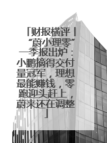 财报横评丨“蔚小理零”一季报出炉：小鹏摘得交付量冠军，理想最能赚钱，零跑迎头赶上，蔚来还在调整