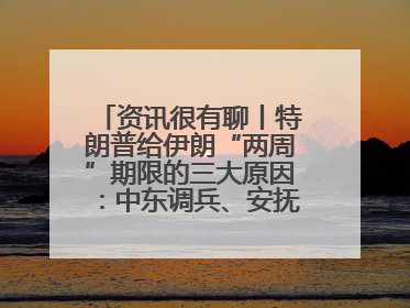 资讯很有聊丨特朗普给伊朗“两周”期限的三大原因：中东调兵、安抚国内、个人习惯