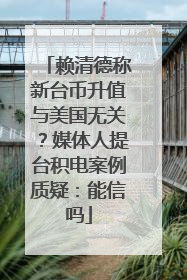 赖清德称新台币升值与美国无关？媒体人提台积电案例质疑：能信吗