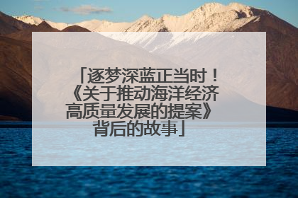 逐梦深蓝正当时！《关于推动海洋经济高质量发展的提案》背后的故事