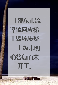 邵东市流泽镇回应梯土毁坏质疑：上级未明确答复而未开工