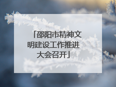邵阳市精神文明建设工作推进大会召开