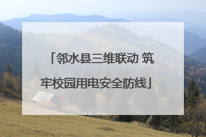 邻水县三维联动 筑牢校园用电安全防线