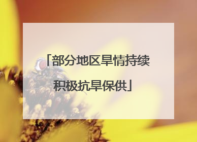 部分地区旱情持续 积极抗旱保供