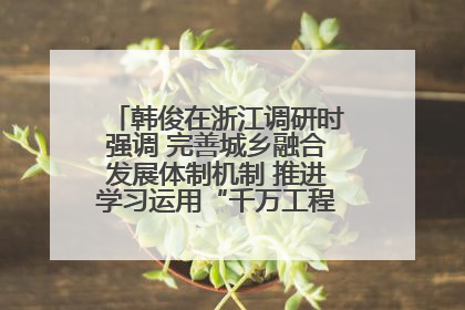 韩俊在浙江调研时强调 完善城乡融合发展体制机制 推进学习运用“千万工程”经验走深走实
