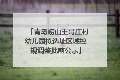 青岛崂山王哥庄村幼儿园拟选址区域控规调整批前公示