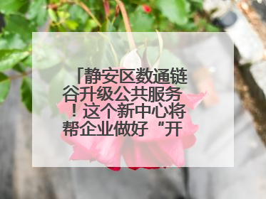 静安区数通链谷升级公共服务！这个新中心将帮企业做好“开门四件事”