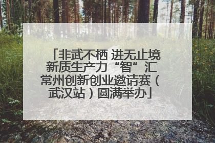 非武不栖 进无止境 新质生产力“智”汇常州创新创业邀请赛（武汉站）圆满举办