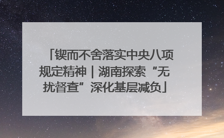 锲而不舍落实中央八项规定精神｜湖南探索“无扰督查”深化基层减负