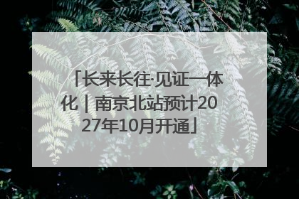 长来长往·见证一体化｜南京北站预计2027年10月开通