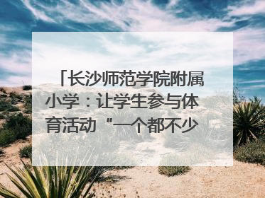 长沙师范学院附属小学：让学生参与体育活动“一个都不少”｜“文明创建耀三湘”专栏
