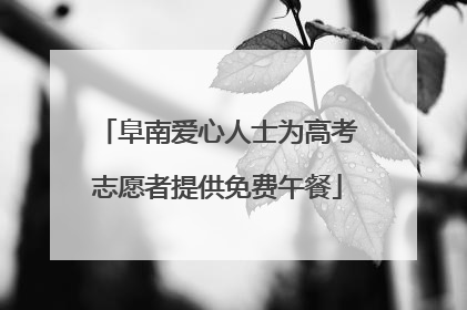 阜南爱心人士为高考志愿者提供免费午餐