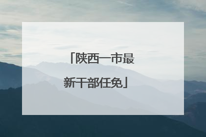 陕西一市最新干部任免