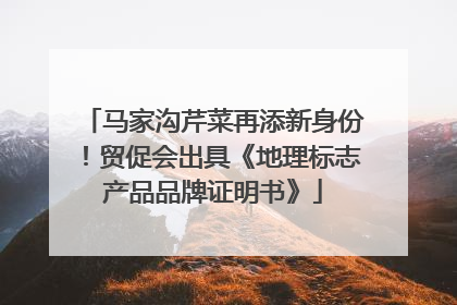 马家沟芹菜再添新身份！贸促会出具《地理标志产品品牌证明书》