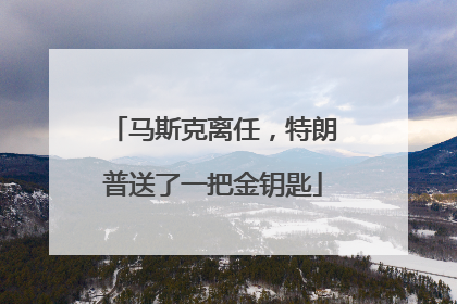 马斯克离任，特朗普送了一把金钥匙