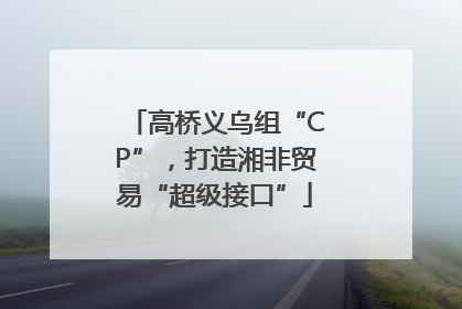 高桥义乌组“CP”，打造湘非贸易“超级接口”