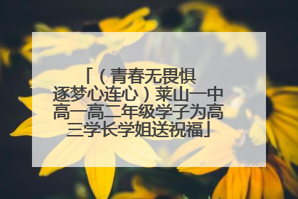 （青春无畏惧   逐梦心连心）莱山一中高一高二年级学子为高三学长学姐送祝福