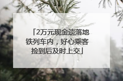 2万元现金遗落地铁列车内，好心乘客捡到后及时上交