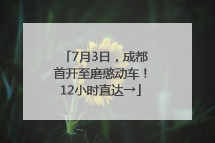 7月3日，成都首开至磨憨动车！12小时直达→