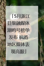 5月浙江县级融媒体潮鸣号榜单发布 杭甬地区媒体表现亮眼